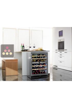 Wine cabinet for the storage and service of wine with 2 temperatures - can be fitted