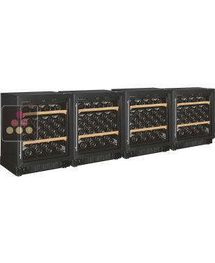 Combination of 4 single temperature wine ageing or service cabinet - Storage shelves ARTEVINO