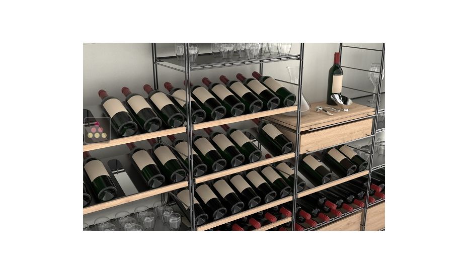 Slanted Skin Shelf for modular storage Architecture Intérieure du Vin - Width 60cm