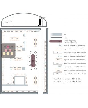 Arrangement of 15 000 bottle cellars - Specific manufacturing Ma Cave à Vin