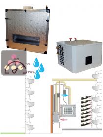 Air conditioner for wine cellar up to 2200W with ducted evaporator, heating and humidifier - Water condensing unit in insulated casing - Special manufacturing FRIAX