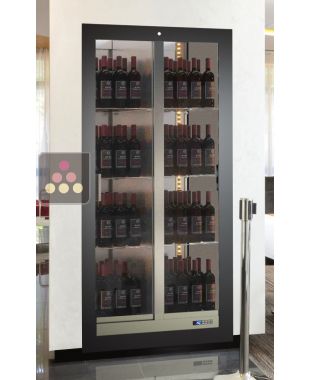 Professional built-in multi-temperature wine display cabinet - Standing bottles CALICE DESIGN