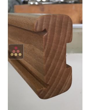 Study, Manufacture and installation of varnished solid oak label holders on existing wine cellar furniture Ma Cave à Vin