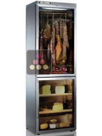 Freestanding combination of cheese and cured meat cabinets - Stainless steel coating CALICE