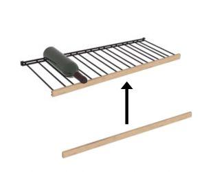 With horizontal wooden trim strips only for shelves