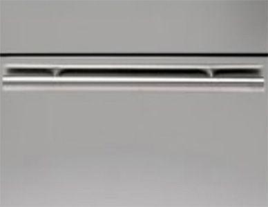 With vertical stainless steel handles