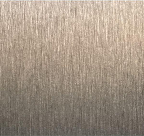 Cladding covered with a Satin-finish bronze effect laminate