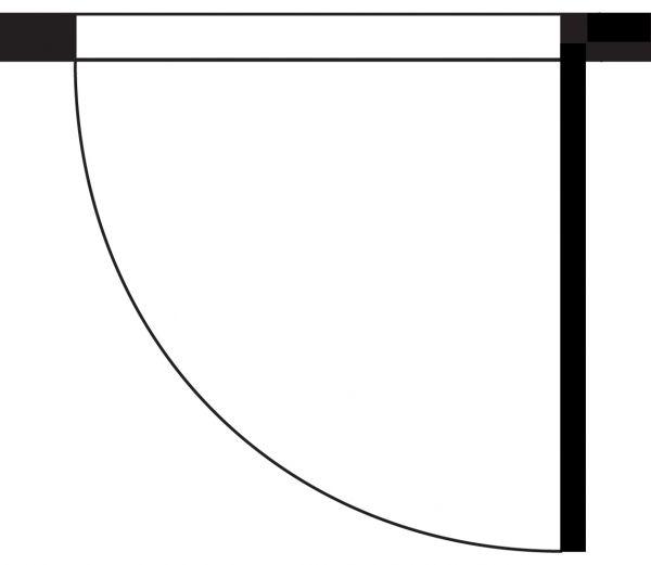 Door with hinges on right hand side