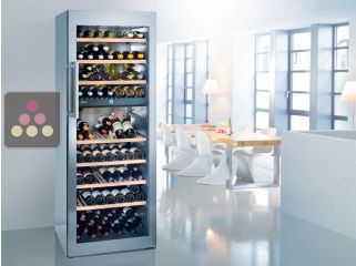Dual temperature wine cabinet for storage and/or service